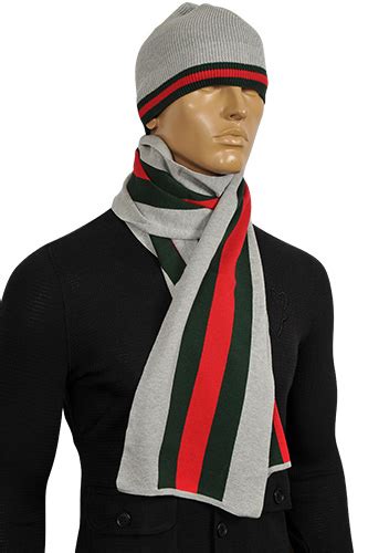 gucci scarf and hat set mens|Gucci scarf with fur trim.